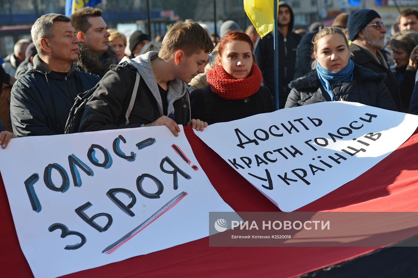 Активисты объединения "Свобода" провели акцию протеста у здания ЦИК в Киеве