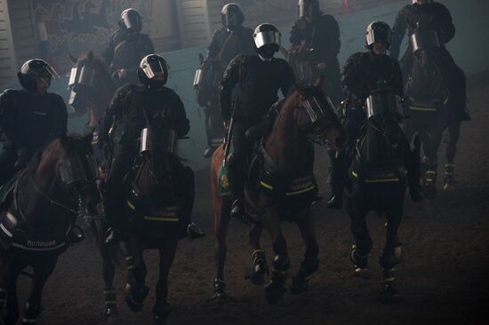 Боевая учеба кавалерийского полка московской полиции