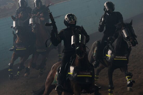 Боевая учеба кавалерийского полка московской полиции