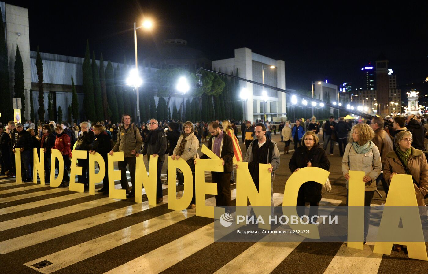 Митинг в поддержку независимости Каталонии в Барселоне