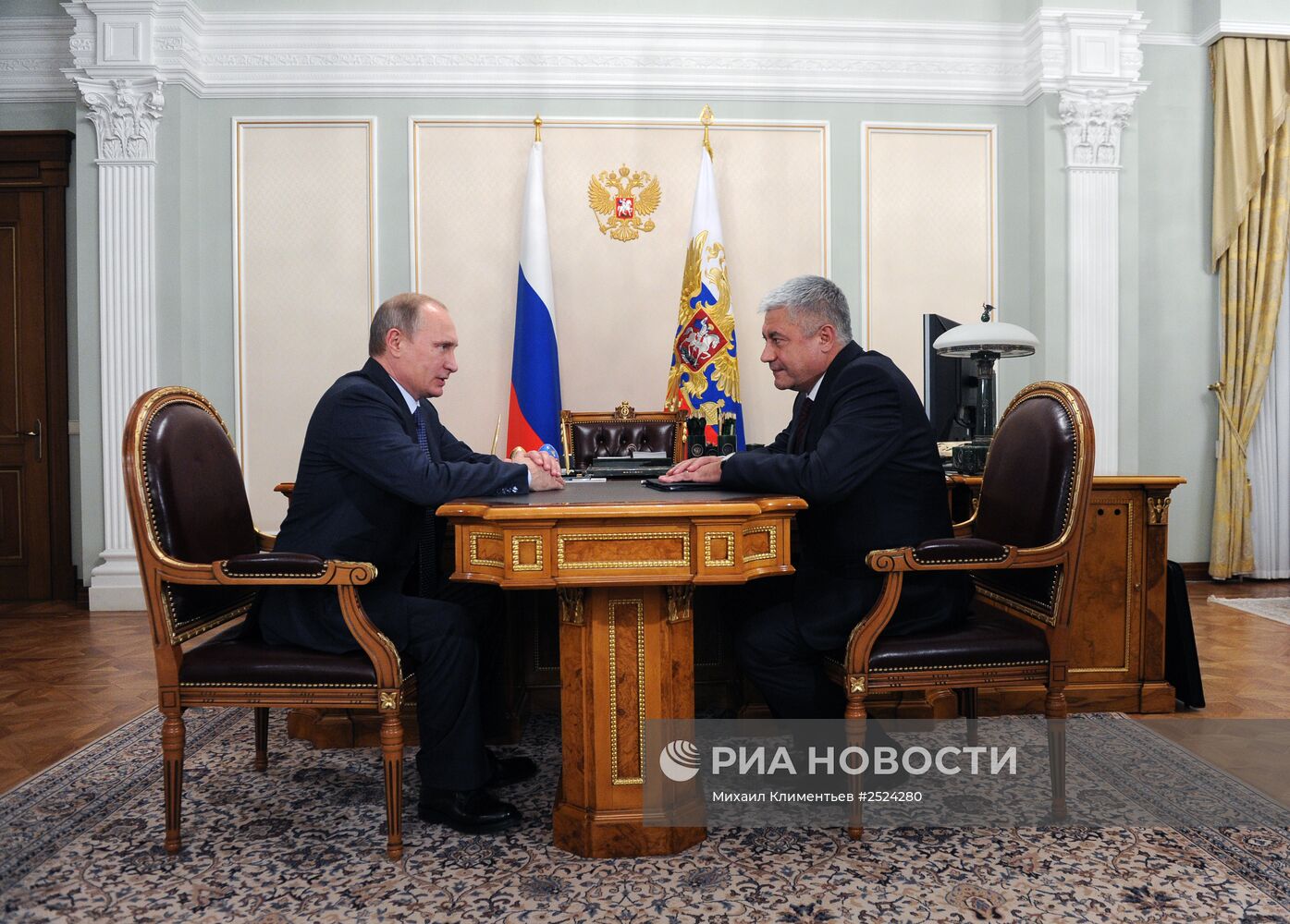 Рабочая встреча В.Путина и В.Колокольцева