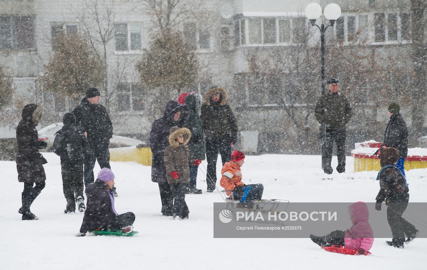 Снегопад в Ростовской области