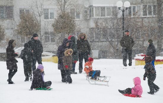 Снегопад в Ростовской области