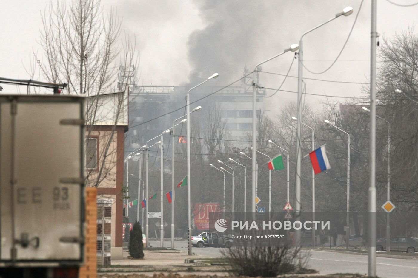 Cпецоперация в Доме печати в Грозном