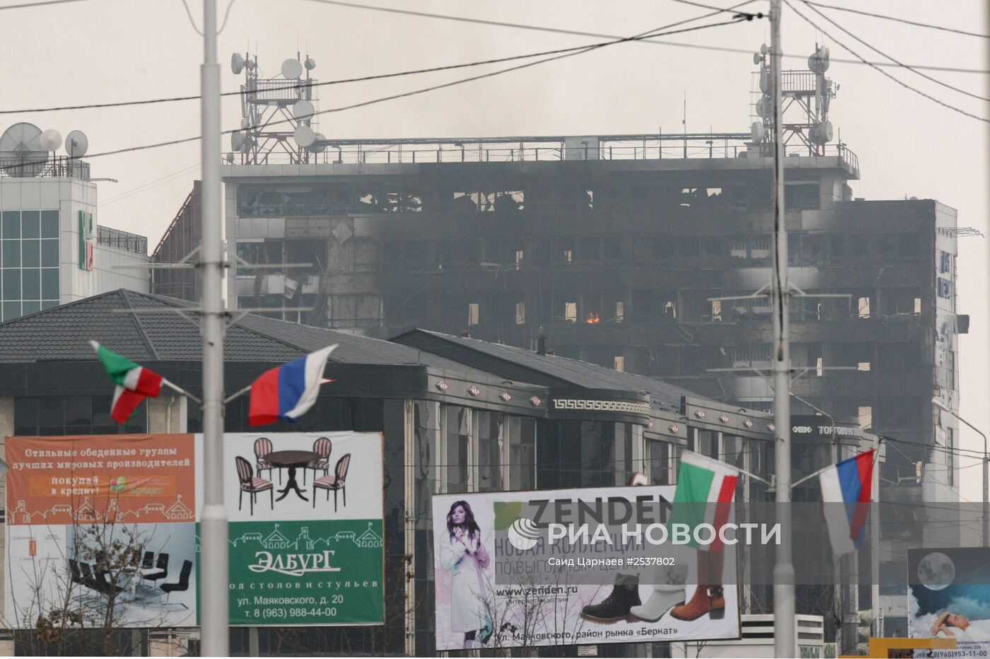 Cпецоперация в Доме печати в Грозном