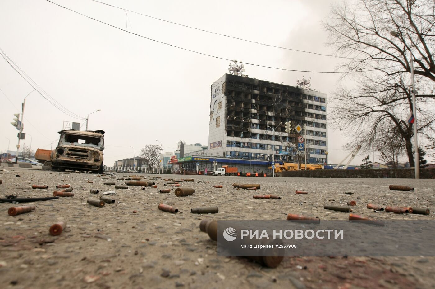 Cпецоперация в Доме печати в Грозном