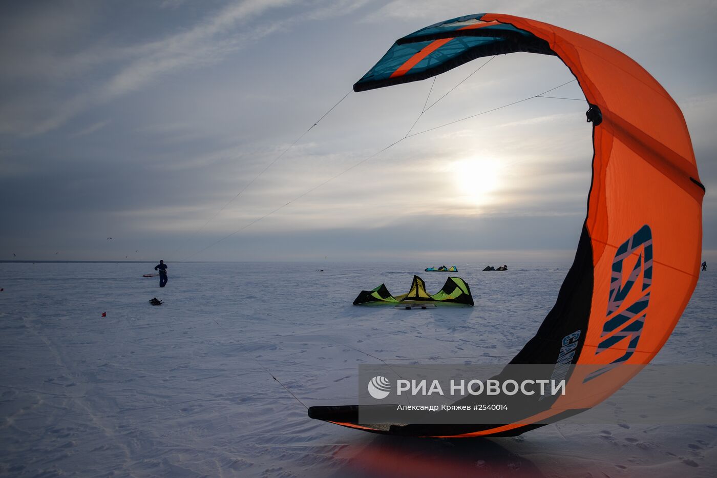 Кубок Сибири по зимнему кайтингу на льду водохранилища Новосибирской ГЭС