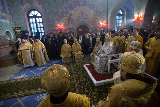 Патриарх Кирилл освятил восстановленный храм преподобного Сергия Радонежского в Царском Селе