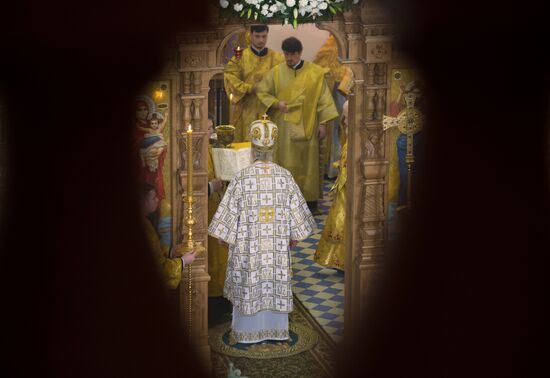 Патриарх Кирилл освятил восстановленный храм преподобного Сергия Радонежского в Царском Селе