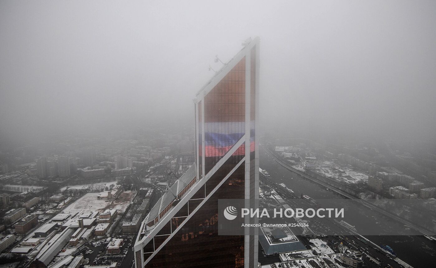 Строительство башни "Восток" комплекса "Башня Федерация" в Москве