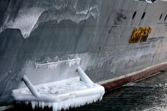 Торжественная церемония встречи гвардейского ракетного крейсера "Варяг"