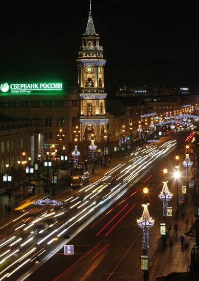 Предновогодний вечерний Санкт-Петербург