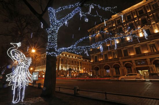 Предновогодний вечерний Санкт-Петербург