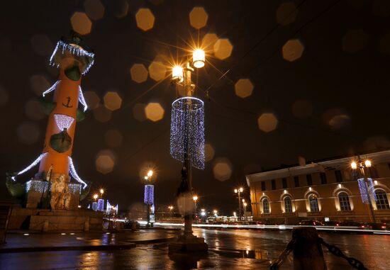 Предновогодний вечерний Санкт-Петербург