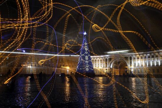 Предновогодний вечерний Санкт-Петербург