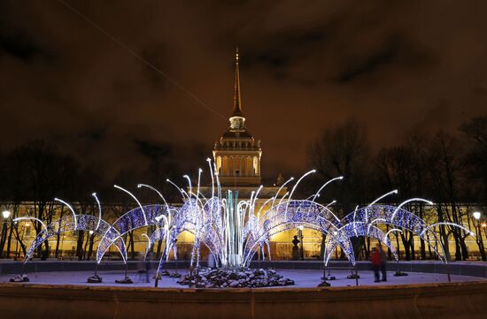Предновогодний вечерний Санкт-Петербург