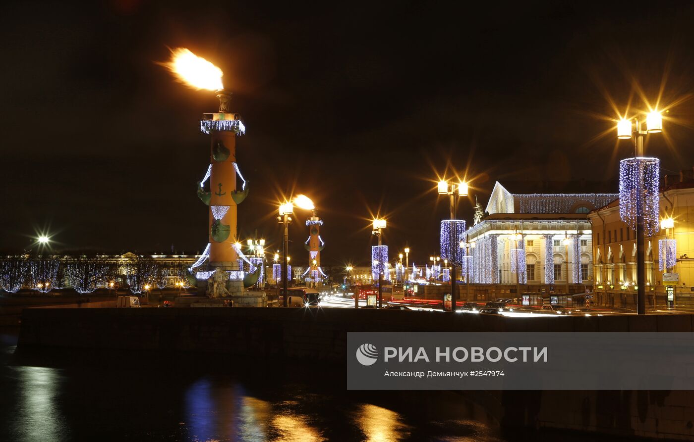 Предновогодний вечерний Санкт-Петербург