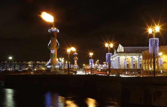 Предновогодний вечерний Санкт-Петербург