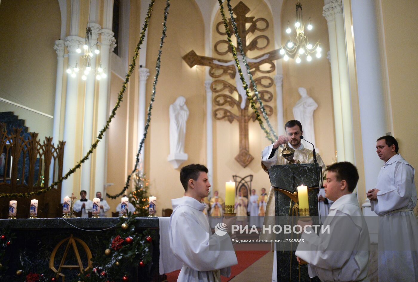 Празднование католического Рождества в Москве