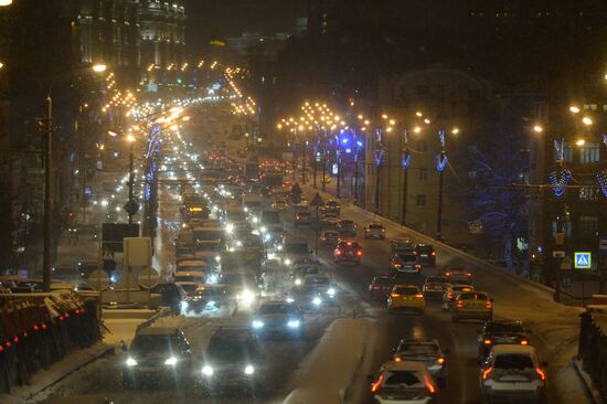 Снегопад в Москве