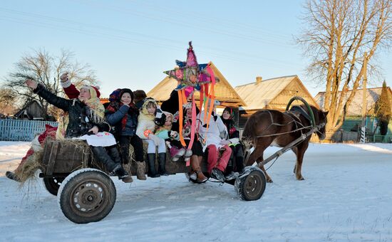 Празднование Рождества в белорусских деревнях