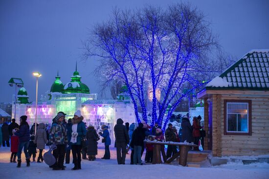Ледовый городок "Беловодье" в Омске