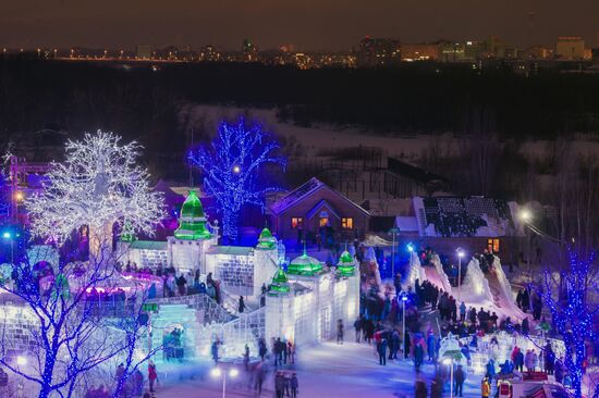Ледовый городок "Беловодье" в Омске