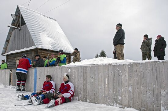 Сельский хоккей в Омской области