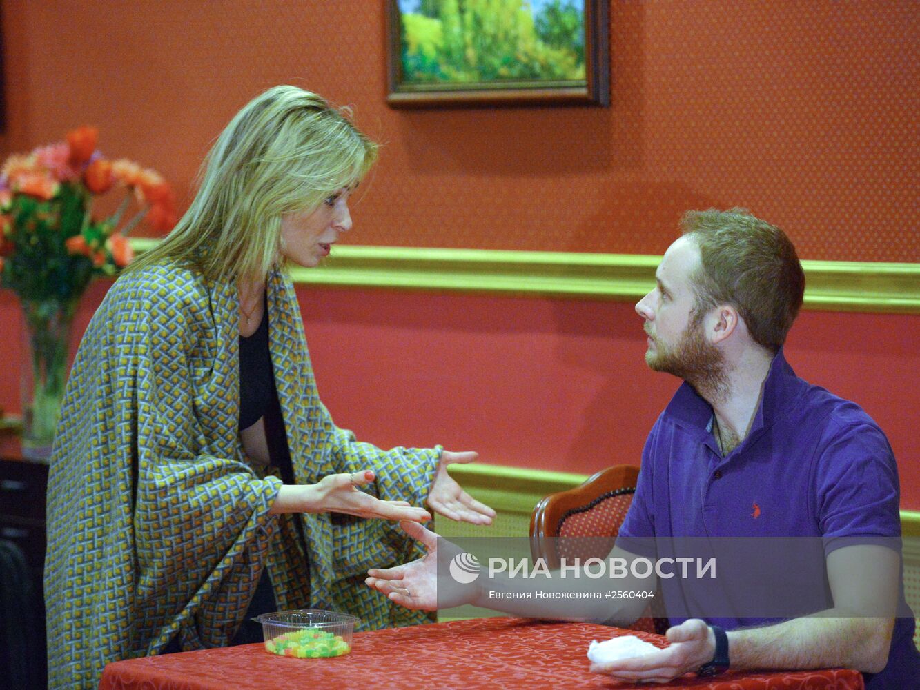 Репетиция
комедии "Та еще семейка" режиссера
Кшиштофа Занусси