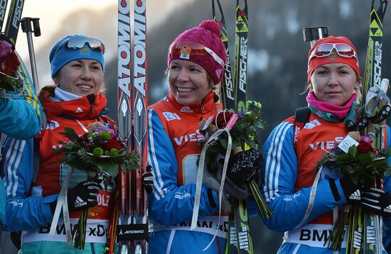 Биатлон. VI этап Кубка мира. Женщины. Эстафета