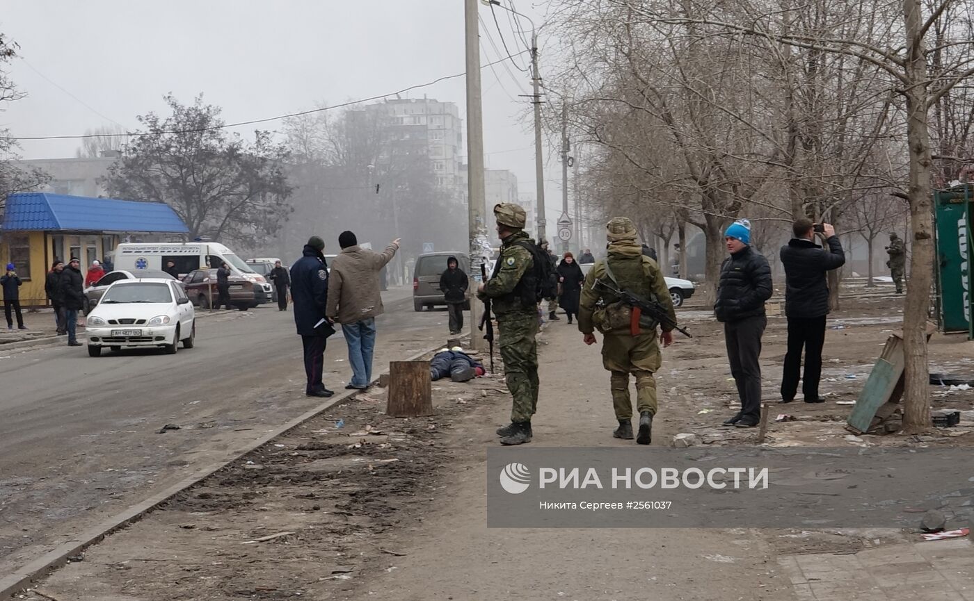 Последствия обстрела Мариуполя