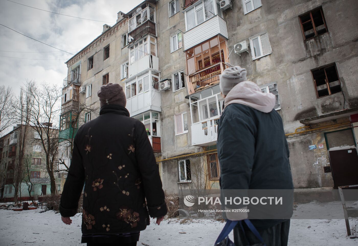 Последствия обстрела Горловки