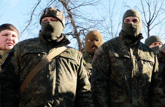 Отправка группы бойцов батальона "Сич" на юго-восток Украины