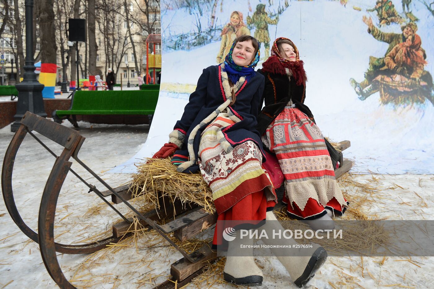 Празднование Широкой Масленицы в Москве