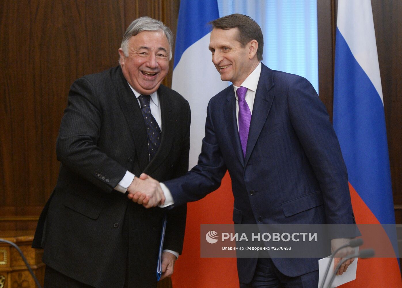 Встреча председателя ГД РФ С.Нарышкина с председателем Сената Франции Ж.Ларше