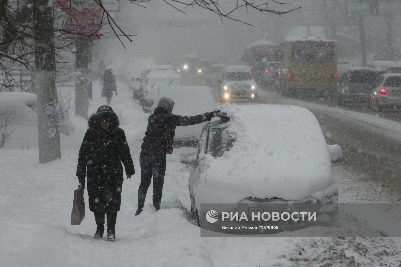 Снегопад во Владивостоке