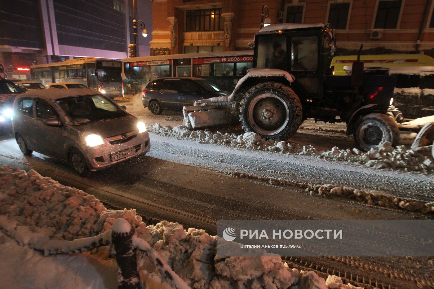 Снегопад во Владивостоке