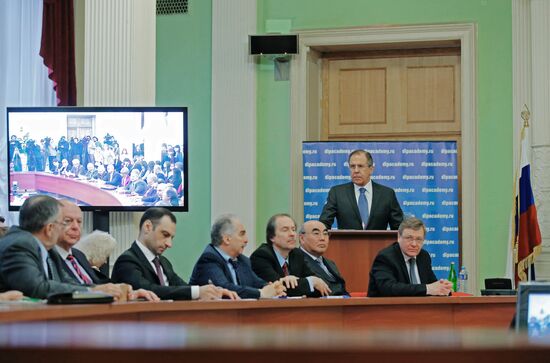 Встреча главы МИД РФ С.Лаврова со слушателями и профессорско-преподавательским составом Дипакадемии