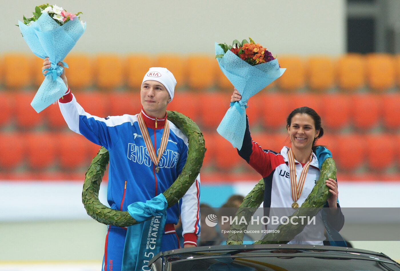 Конькобежный спорт. Чемпионат мира в спринтерском многоборье. Второй день