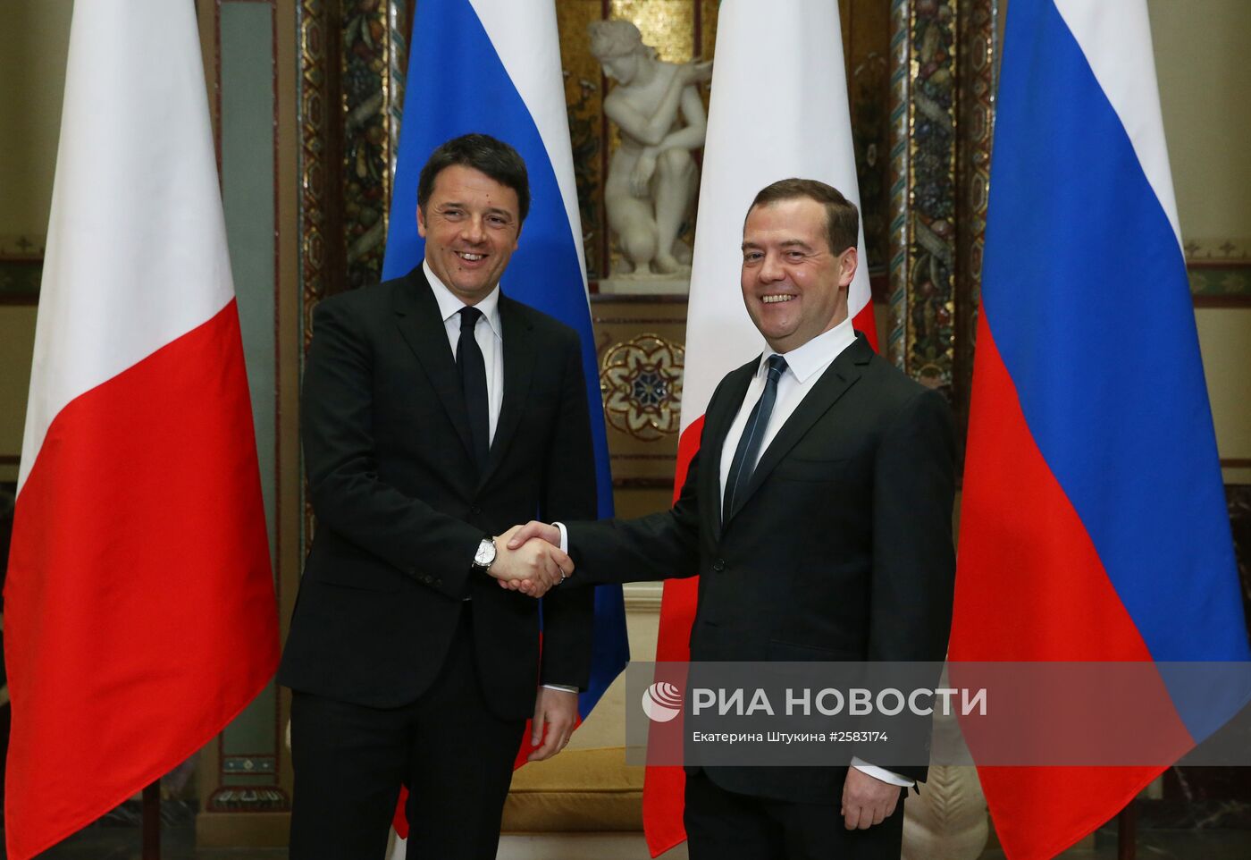 Встреча премьер-министра РФ Д.Медведева и премьер-министра Италии М.Ренци