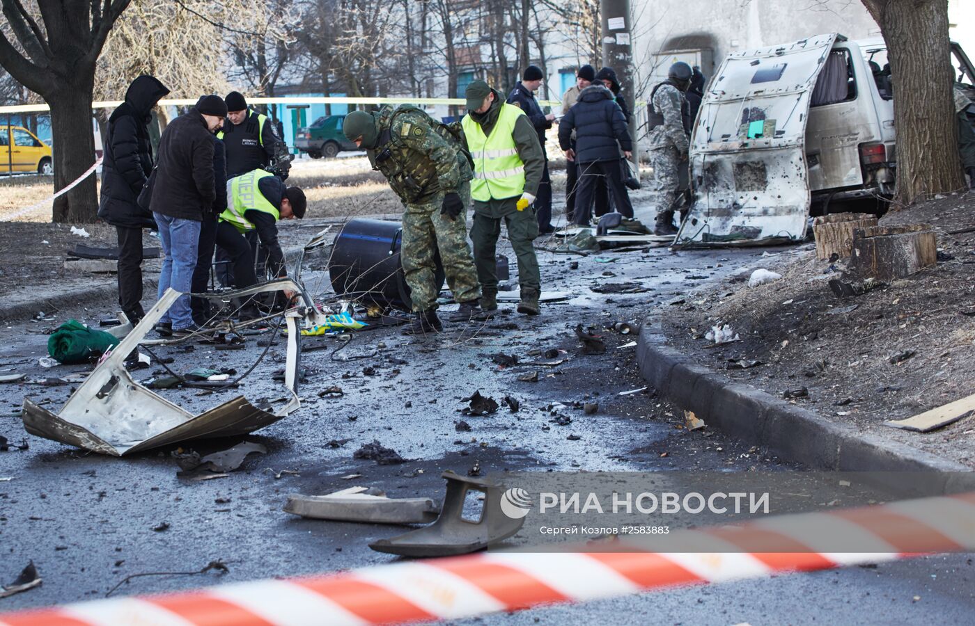 Взрыв автомобиля командира батальона патрульной службы милиции "Слобожанщина" в Харькове