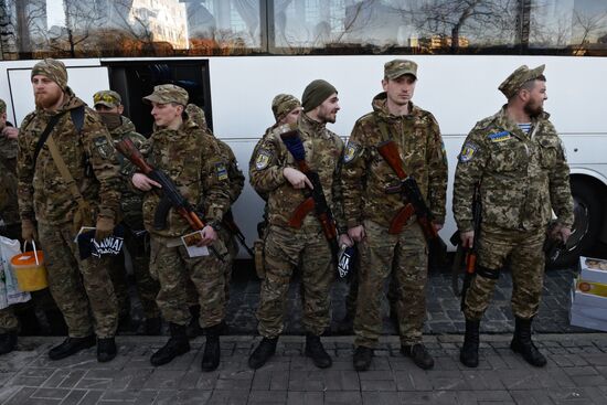 Отправка батальона "Сич" на юго-восток Украины