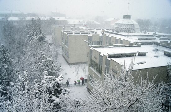 Снегопад в Симферополе