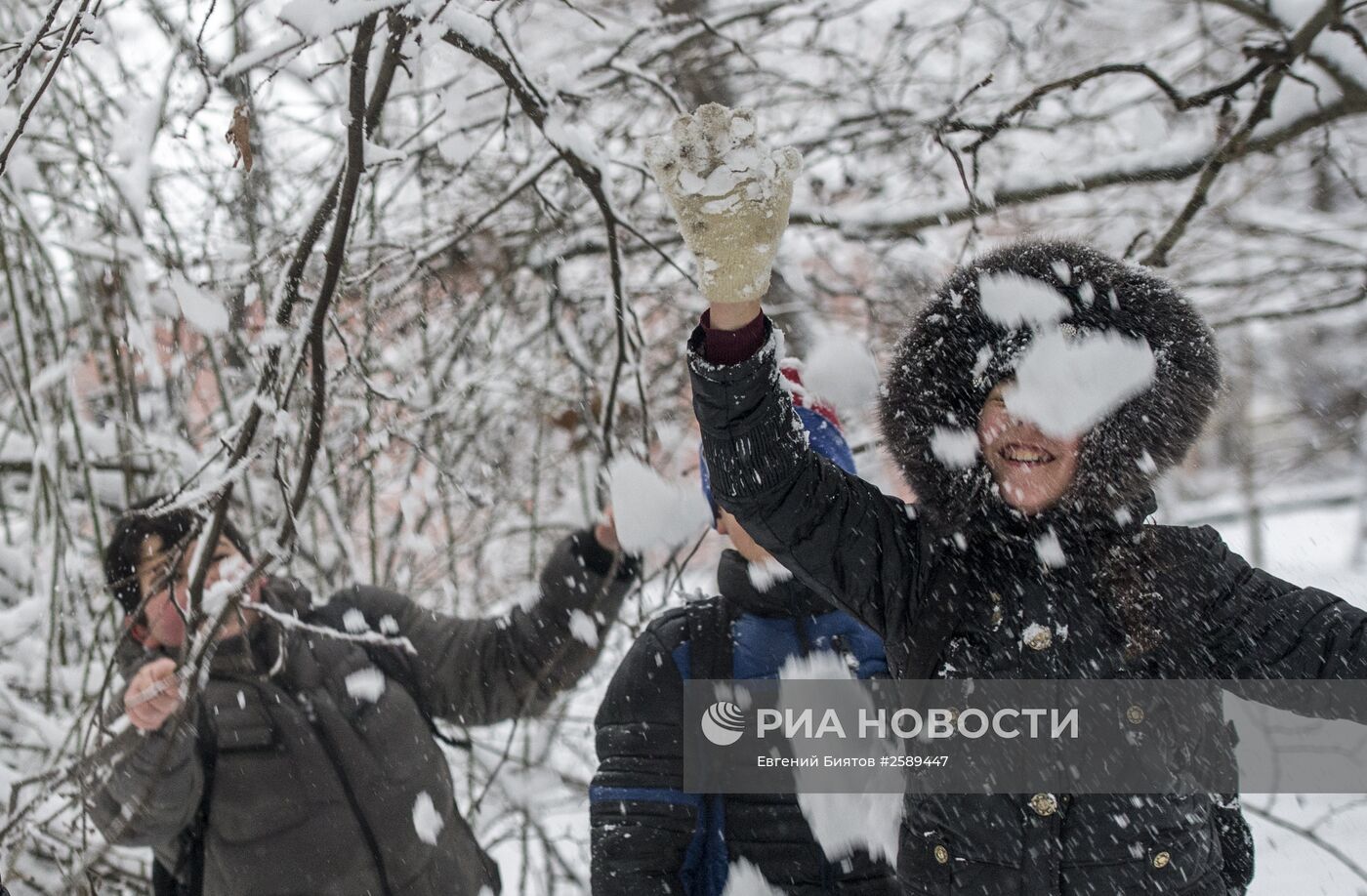 Снегопад в Симферополе