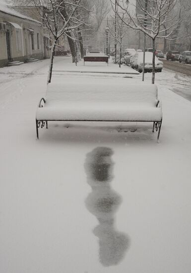 Снегопад в Симферополе