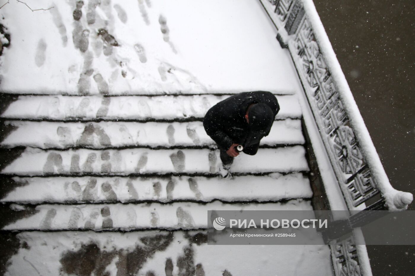 Снегопад в Симферополе