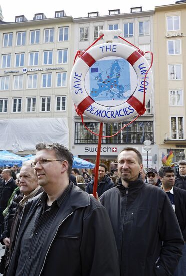 Демонстрация против мер строгой экономии в Евросоюзе