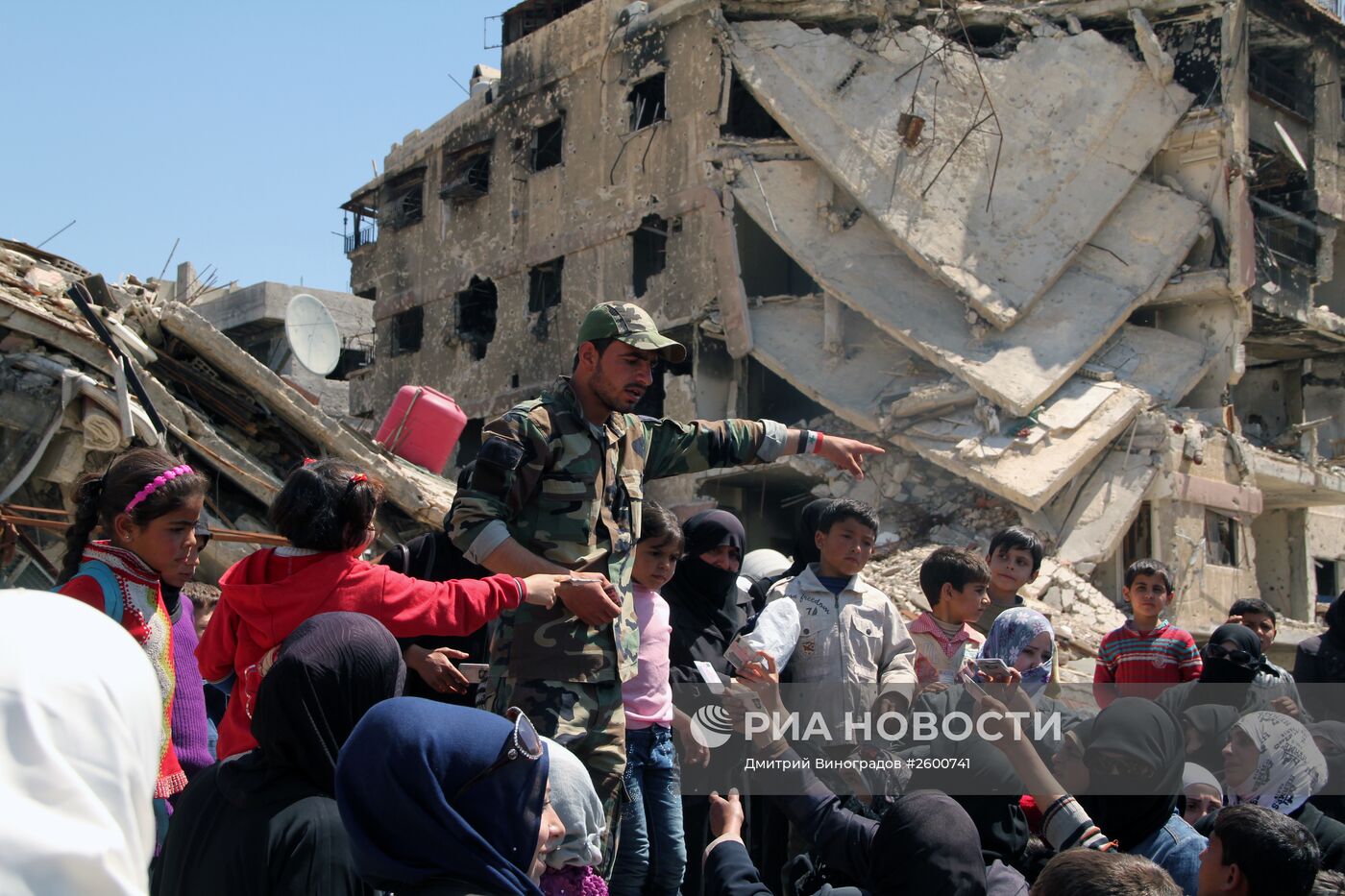 Лагерь палестинских беженцев "Ярмук" на окраине Дамаска