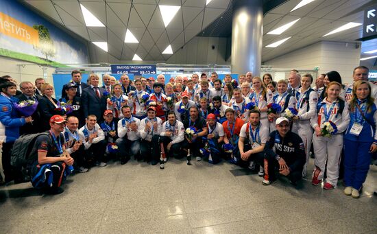 Встреча сборной России, прибывшей с XVIII Сурдлимпийских игр