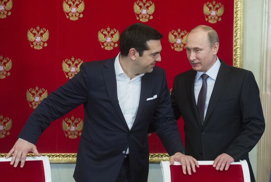 Президент РФ В.Путин встретился с премьер-министром Греции А. Ципрасом